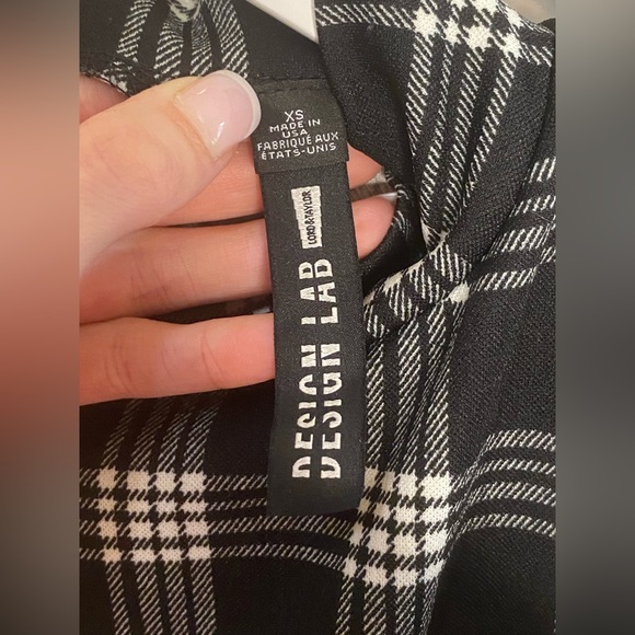 Lord & Taylor Plaid Dress XS Black and White - Picture 2 of 4